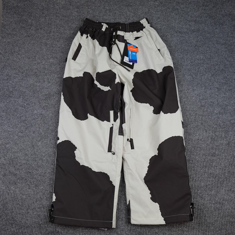 GSOU Snow Snow Pants Womens XS White Cow Baggy Cargo Insulated Ski Snowboard